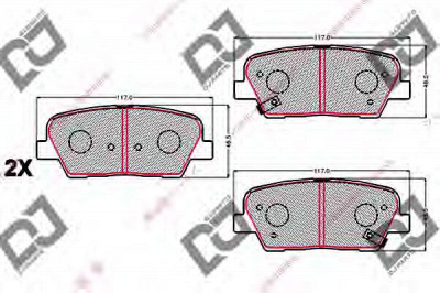 DJ PARTS bp2154 -  Комплект тормозных колодок, дисковый тормоз